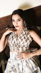 Gulzaar Ruched Peplum Top