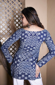 Indigo Blockprint  kurti