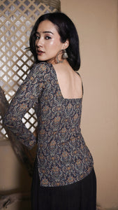 Midnight Mughal Charm" Full Sleeve Kurti